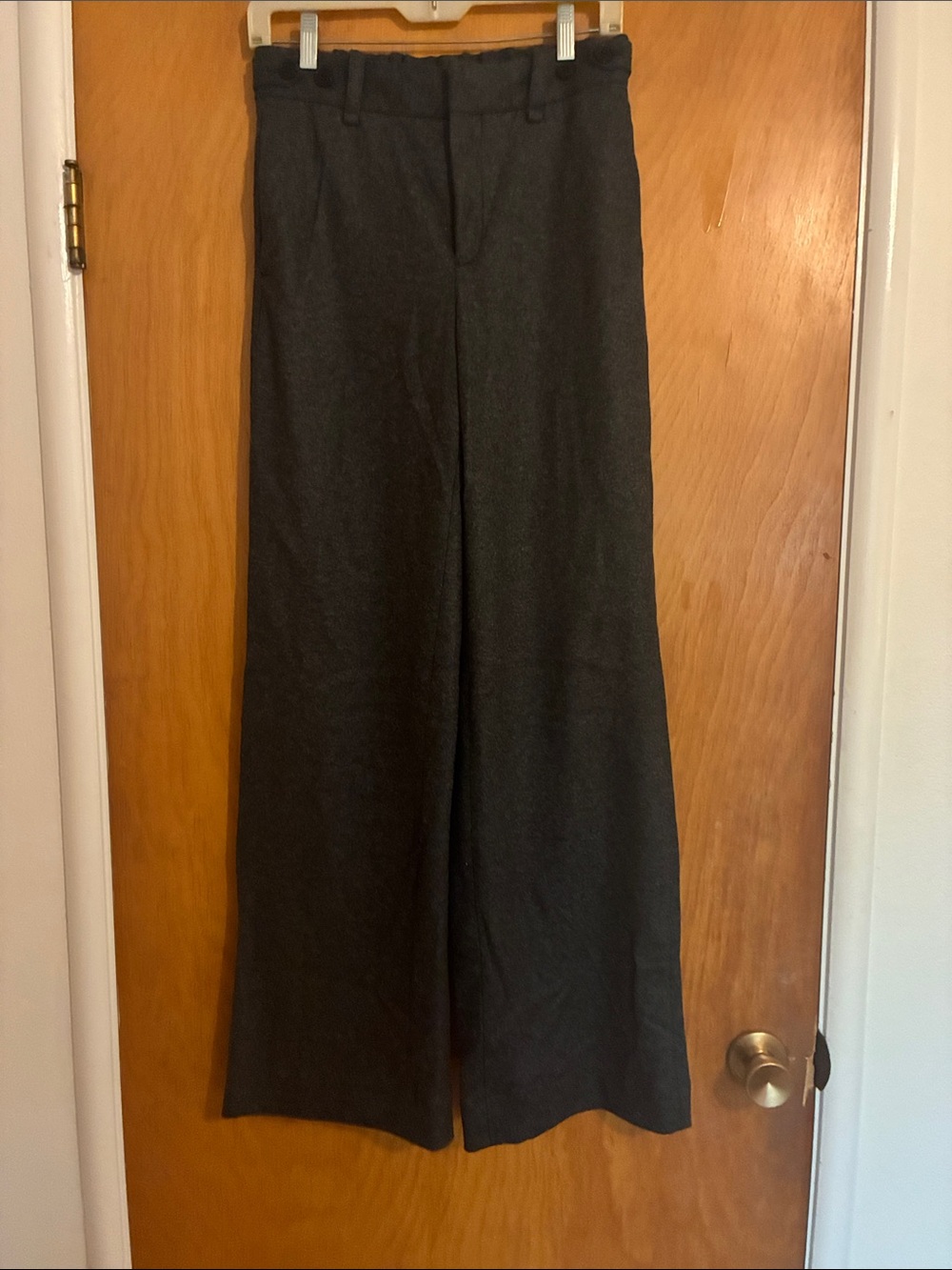 Banana Republic NWT Wide-Leg Women's Trousers in dark gray wool